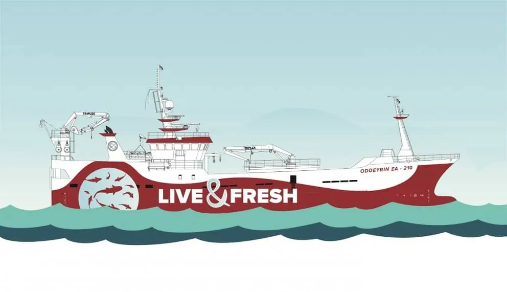 Samherji har investeret i et pelagisk fartøj og er i færd med at ombygge samt konvertere skibet til demersalt fiskeri, hvor det vil være muligt at pumpe fisk om bord og opbevare den i live i specielt udstyrede tanke.