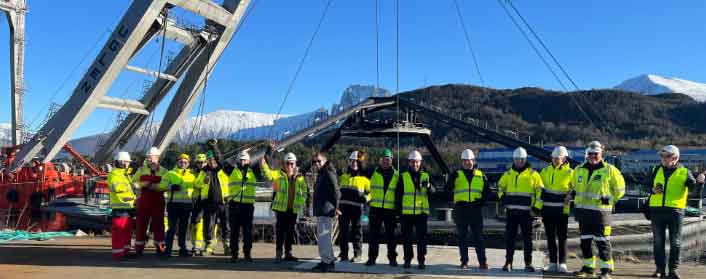 Anlægget skal nu klargøres og transporteres til virksomhedens opdrætslokation ved Vindsnes i Storfjorden, hvor det skal indgå i produktionen af laks. foto: Hofseth