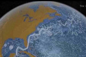 Se NASAs video over havstrømmene på Jordens overflade.