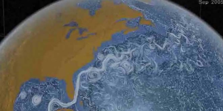 Se NASAs video over havstrømmene på Jordens overflade.