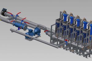 Ballastvandbehandlingssystemet fra Erma First er opbygget i moduler. Hvert modul har en kapacitet på 100 kubikmeter vand i timen. Illustration: Erma First