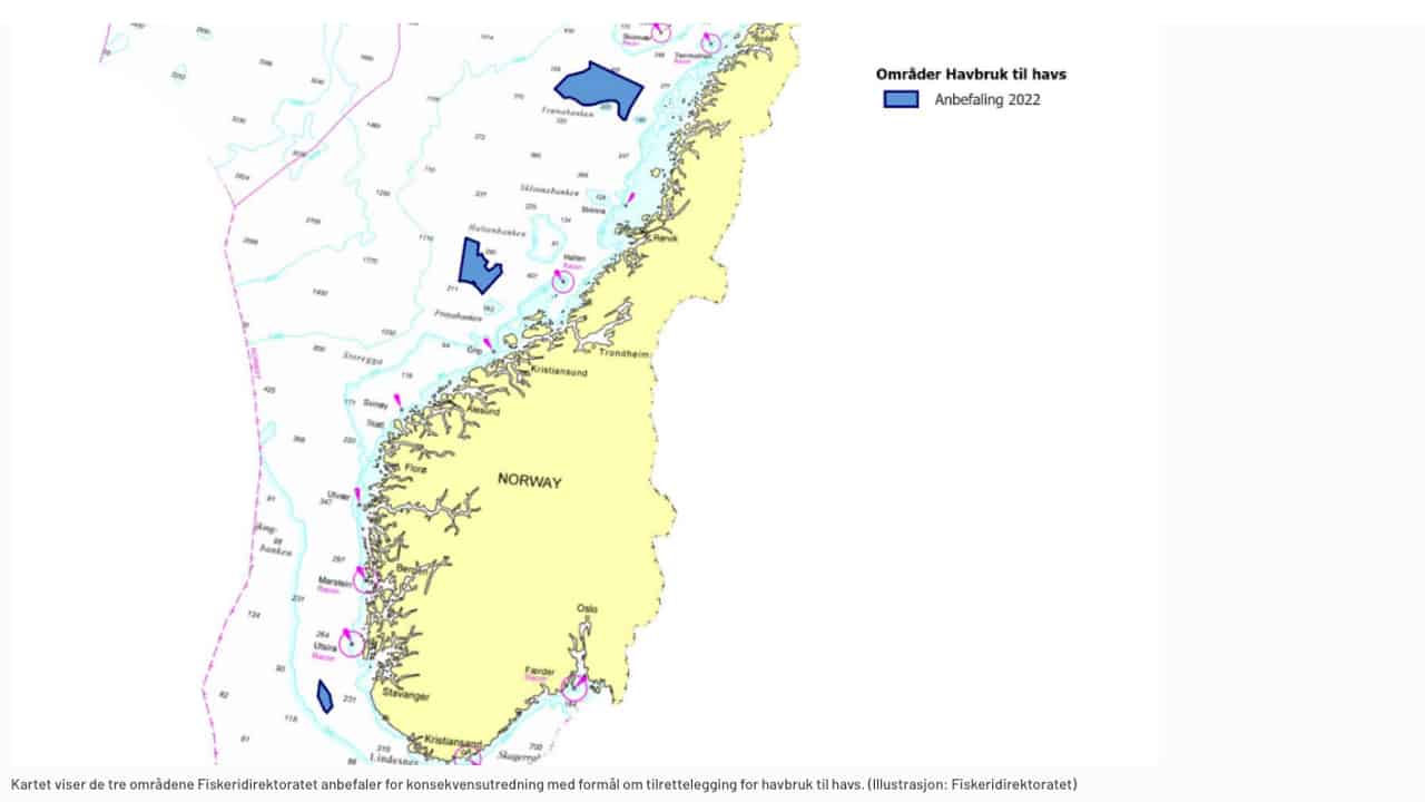 Read more about the article Den Norske Regering vil vurdere effekten af ​​tre områder for offshore havbrug