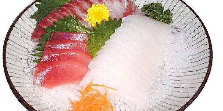 Norsk laks til Sashimi og Sushi.  Foto: Sashimi - Wikipedia