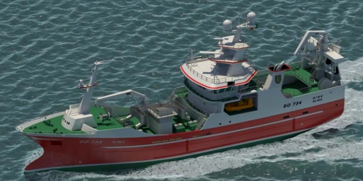 Karstensens Skibsværft henter ny ordre i Irland.  Foto: Ny irsk pelagist trawler Eine