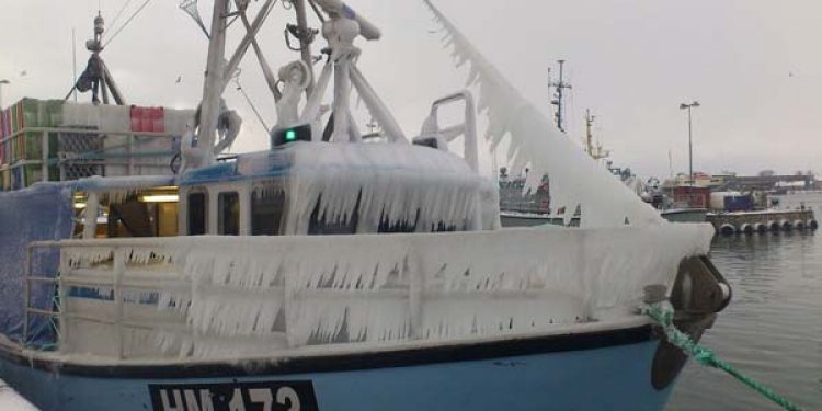 Stiv modvind og kulde gav overisning i Østersøen  Foto: Alberte  FJensen