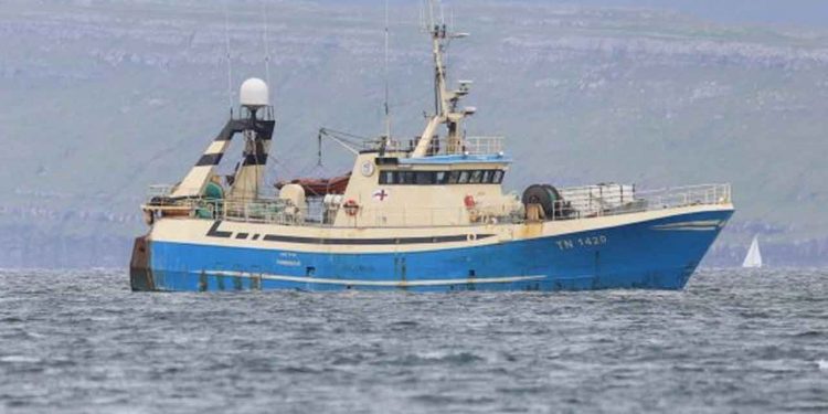 Omvendt kunne trawlerne **Jaspis** og **Ametyst** i sidste uge, efter partrawling, lande hele 125 tons, som de har fisket på 3 dage, øst for Færøerne. foto: Kiran J