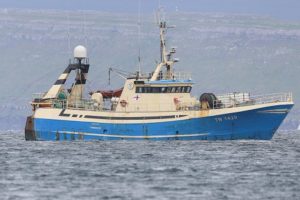 I Klaksvík landede partrawlerne Jaspis og Ametyst i den forgangne uge en last på 80 tons fisk, overvejende sej foto: Kiran J