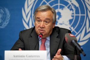 FN's generalsekretær, António Guterres, betegner traktaten som ikke mindre end en historisk bedrift. foto: Wikip