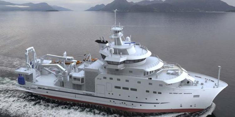 Sveriges nye forskningsfartøj er af norsk design.  Arkiv: Det svenske forskningsskib bliver tilsvarende Dr. Fridtjof Nansen - skipsteknisk