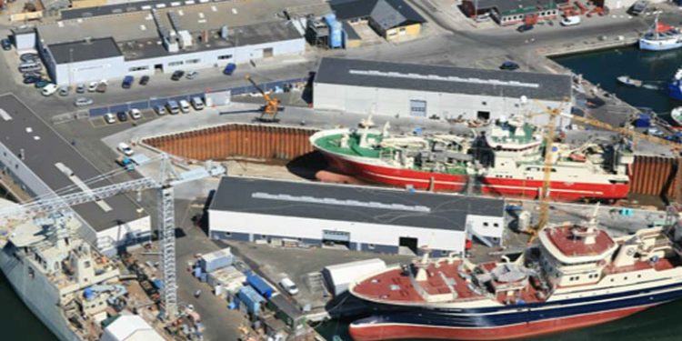Eksplosionsbrand på skibsværft i Skagen.  Arkivfoto: Karstensens Skibsværft i Skagen