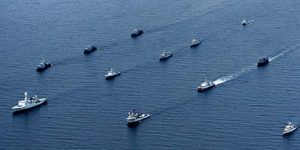 International flådestyrke belejre bornholmsk farvand. Foto: Baltops øvelse 2012 - SOK