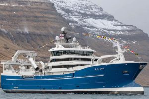 Nybygget pelagisk fartøj er leveret til Klaksvik på Færøerne foto: Chrisitian Grótinum