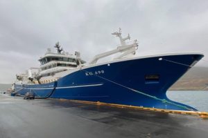 Christian I Grotinum landede i Fuglefjord - FS Fiskur.fo