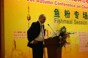 TripleNine godt modtaget i Kina. Christian Bisgaard var hovedtaler på JCI Autumn Conference on China Feed Market.  Foto: TripleNine