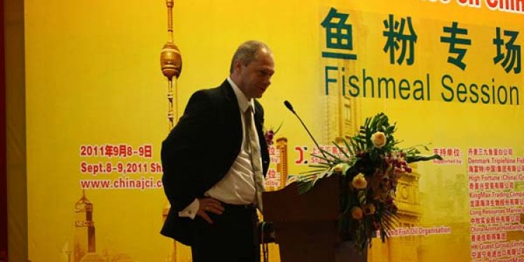 TripleNine godt modtaget i Kina. Christian Bisgaard var hovedtaler på JCI Autumn Conference on China Feed Market.  Foto: TripleNine