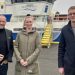 René Christensen på besøg ved Fiskeriskolen i Thyborøn. På billedet ses (tv.) René Christensen, direktør i DAPO, (midt) Heidi Bech Rønn, uddannelseskonsulent ved North Sea College, og (th.) Peter Schyum Jensen, afdelingsleder ved EUC Nordvest. DAPO
