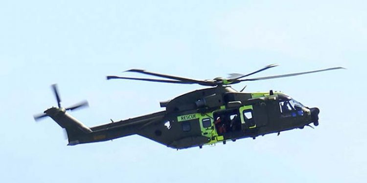 Storstilet eftersøgning i gang i Østersøen  Arkivfoto: redningshelikopter - PmrA