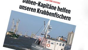 Danske og hollandske reje-trawlere har under konflikten, mod EUs trawlforbud i udvalgte og beskyttede zoner i vores farvande, støttet de tyske reje-fiskere. foto: snapshot bild