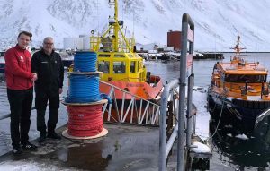 Hampiðjan har doneret nye slæbetove til redningsfartøjet Gudmundur í Tungu, som har base i Ísafjörður. Fartøjet styrker beredskabet i området og blev officielt taget i brug i november 2025. foto: Hampidjan