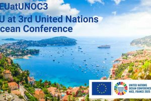 FNs tredje Hav-konference afholdt i Nice i Frankrig i dagene mellem mandag den 9. juni og fredag den 13. juni 2025, hvor EU havde hovedfokus på Den Europiske Hav-pagt, BBNJ-traktaten (Biodiversity Beyond National Jurisdiction) og den globale støtte samt digital innovation og Ocean Governance (forvaltning af verdenshavene; klima, biodiversitet og bæredygtig udnyttelse af havets ressourcer). foto: Ocean and Fisheries