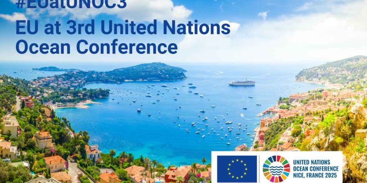 FNs tredje Hav-konference afholdt i Nice i Frankrig i dagene mellem mandag den 9. juni og fredag den 13. juni 2025, hvor EU havde hovedfokus på Den Europiske Hav-pagt, BBNJ-traktaten (Biodiversity Beyond National Jurisdiction) og den globale støtte samt digital innovation og Ocean Governance (forvaltning af verdenshavene; klima, biodiversitet og bæredygtig udnyttelse af havets ressourcer). foto: Ocean and Fisheries