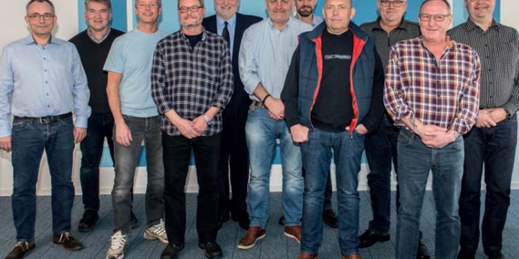 12 medlemmer i FF Skagens bestyrelse. Foto: den 12 mand store bestyrelse i FF Skagen