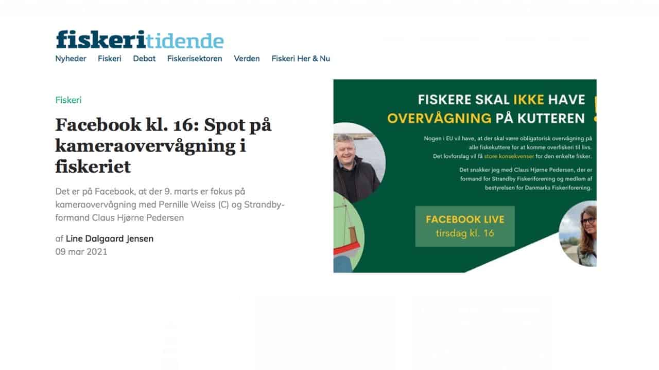 Read more about the article HUSK Facebook-Spot på kameraovervågning i fiskeriet