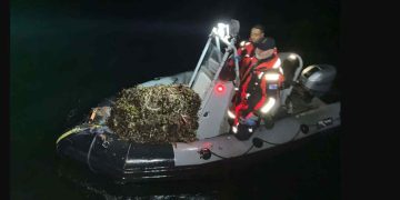 kæmpe spøgelsesgarn bjærget ved Reersø - foto: Landbrugs og Fiskeristyrelsen