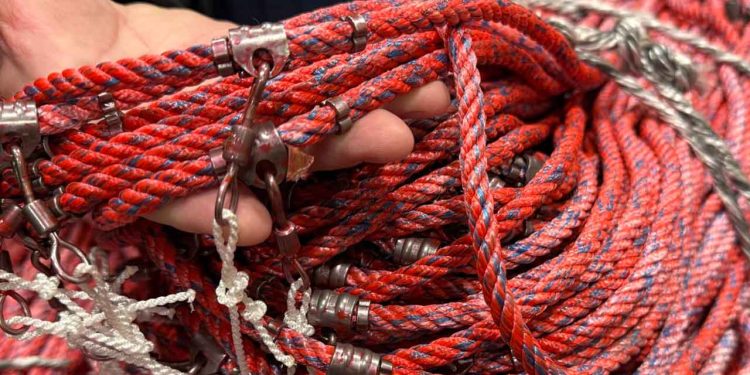 Den nye DX-line fås i alle gængse diametre og har allerede vist sit værd under barske forhold. Den er op til dobbelt så stærk som traditionelle liner, omkring 30 % lettere – og den lægger sig perfekt i kvejl.  foto: Hampidjan