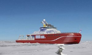 Norsk elektronikfirma sikre sig millionordre.  foto:RRS Sir David Attenborough engelsk polar havforskningsskib - Rolls Royce