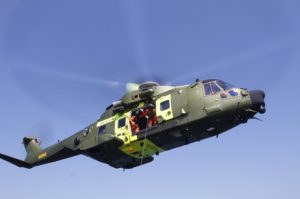 Redningshelikopter på arbejde nord for Hanstholm