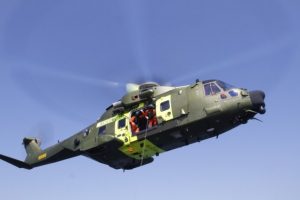 Redningshelikopter på arbejde nord for Hanstholm