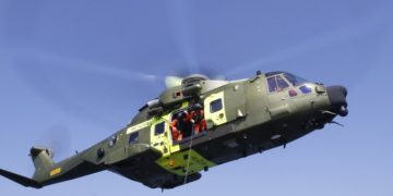 Redningshelikopter på arbejde nord for Hanstholm