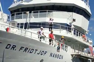 Norsk forskningsskib vender hjem  Foto: Dr. Fridtjof Nansen  -  IMR