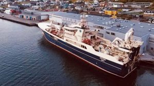 Trawleren Gøtunes landede forleden en last på 1.400 tons sild til Varðin Pelagic eget foto