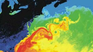 Dybt ude i Lofoten bassinet i Norskehavet snurrer en enorm undervandsstorm rundt, som påvirker både havstrømme, klima og livet i de nordlige farvande. foto: NASA