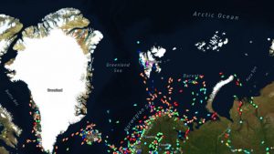 Russiske trawlere spottet ved østkysten af Grønland snapshot Marinetraffic