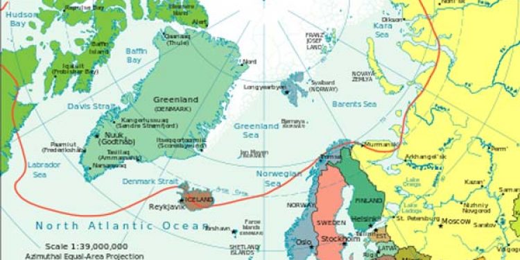 Norge og Grønland har indgået aftale om kvoterne for 2014.  Kort over nordatlanten - Wikipedia