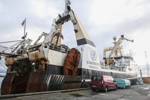 Færøerne: Fabrikstrawler vendt hjem fra Grønland foto: Enniberg fiskur