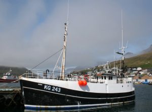 Her landede garnkutteren Gudrun i sidste uge en last på 5.000 pund, hvoraf det meste af fangsten bestod af havtaske.  foto: Fiskur - Skipalistin