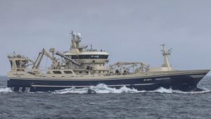 Ligeledes landede den norske industritrawler **Harald Johan** 1.600 tons blåhvilling, som de havde fisket tilsvarende ud for vestkysten af Irland.  foto: fiskur.fo