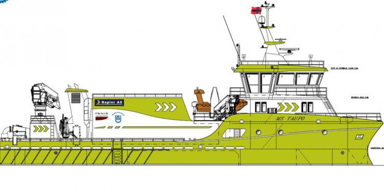 Norsk værft indgår option om nybygning af »multifunktionsbåd«.  Foto:  HFMV P37 Napier - FMV