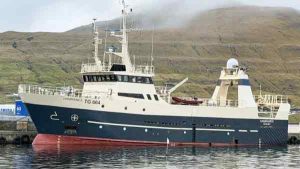 Hamranes og Breiðanes Makkerparret landede først på ugen en last på 150.000 pund (ca. 75 tons). De fulgte hurtigt op med endnu en landing, efter at have fisket i fem dage på denne tur. foto: kiran j