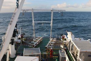 Første Havundersøgelses-skib er netop stævnet ud mod »Energi-øen« i Nordsøen foto: Energivet.dk