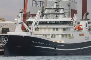 *Trawleren Høgaberg* sluttede rækken med en last på 700 tons sild, ligeledes landet hos Pelagos efter et fornuftigt og stabilt fiskeri. - foto: Kiran J