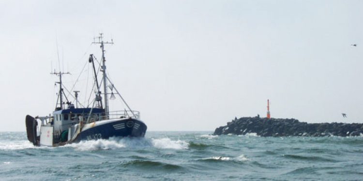 rI 372 Anni Nielsen i indsejlingen godt lastet med industrifisk. - foto: FiskerForum