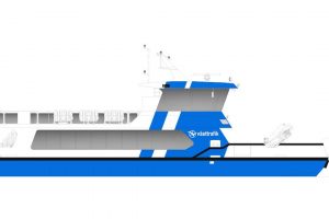 Hvide Sande Shipyards nybygning nummer 159 og passagerskib nummer 21, designet af FKAB Marine Design. Tegning: FKAB Marine Design.