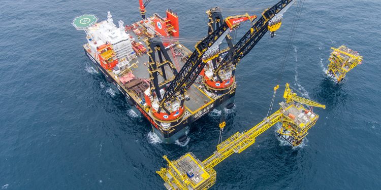 Tyra er Danmarks største naturgasfelt, og feltet er center for forarbejdning og distribution af gas til Danmark og flere andre lande, fra den danske del af Nordsøen. foto: wikip