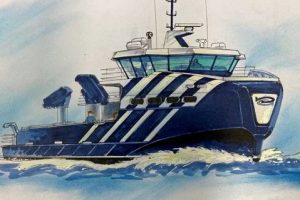 Norsk rederi har skrevet kontrakt på nyt hybrid service-fartøj. Illustration: Sletta Verft AS