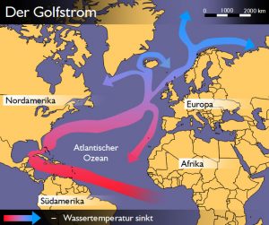 En vigtig havstrøm i Nordatlanten, der holder vores klima mildt og varmt, kan ifølge et nyt studie kollapse allerede fra 2037. Det vil betyde store klimaforandringer i Danmark og Nordeuropa, med temperaturer der kan minde om Alaska og det nordlige Canada. illustration: wikip